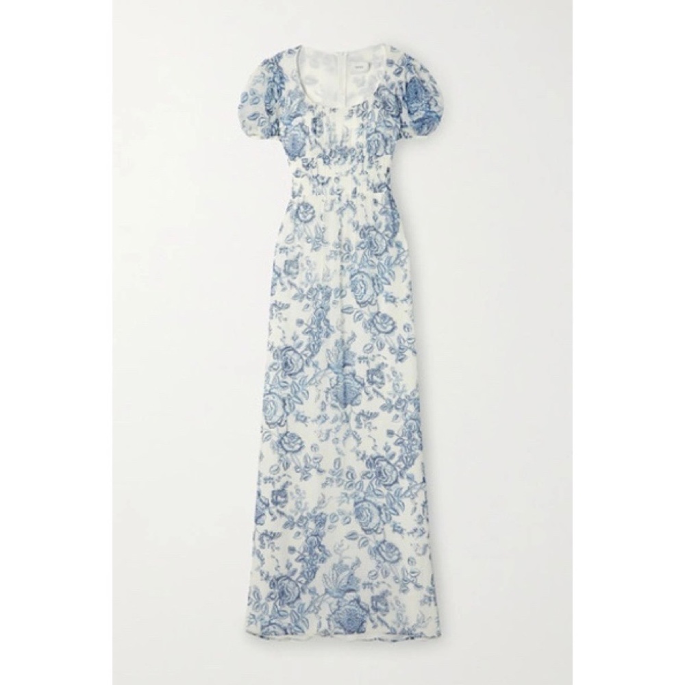 NEW Erdem Rick Toile De Jouy Silk Voile Gown Floral Dress - Picture 2 of 10